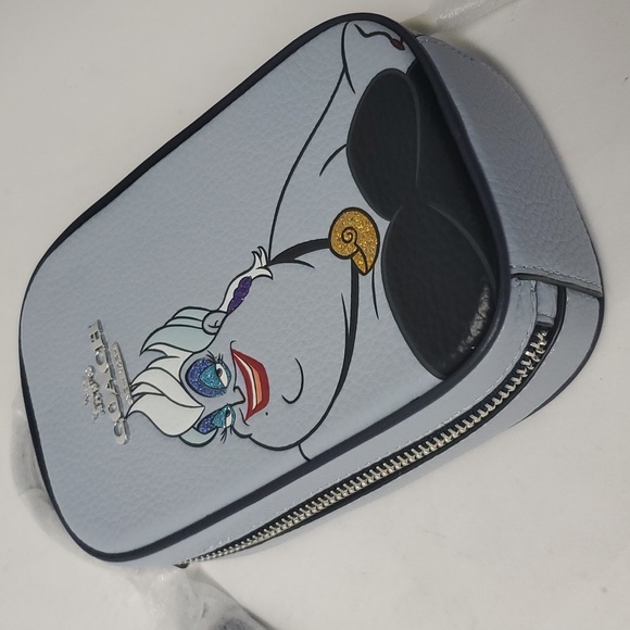 Disney CC325 X Coach Eva Phone Crossbody With Ursula Motif Silver/Ice Blue Multi - Picture 4 of 6